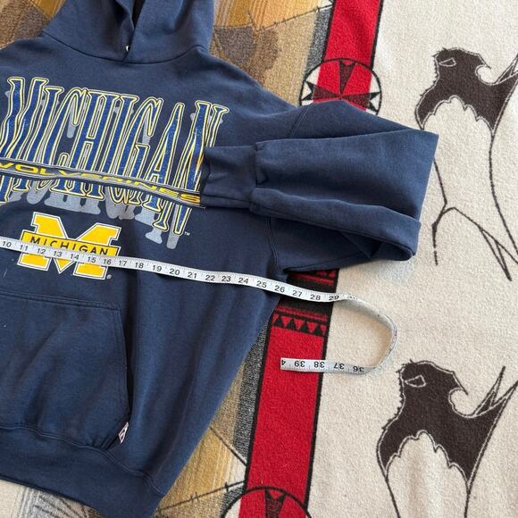 Vintage 90s University Of Michigan Logo 7 Hoodie Sweatshirt Size XL Wolverines - Picture 8 of 10